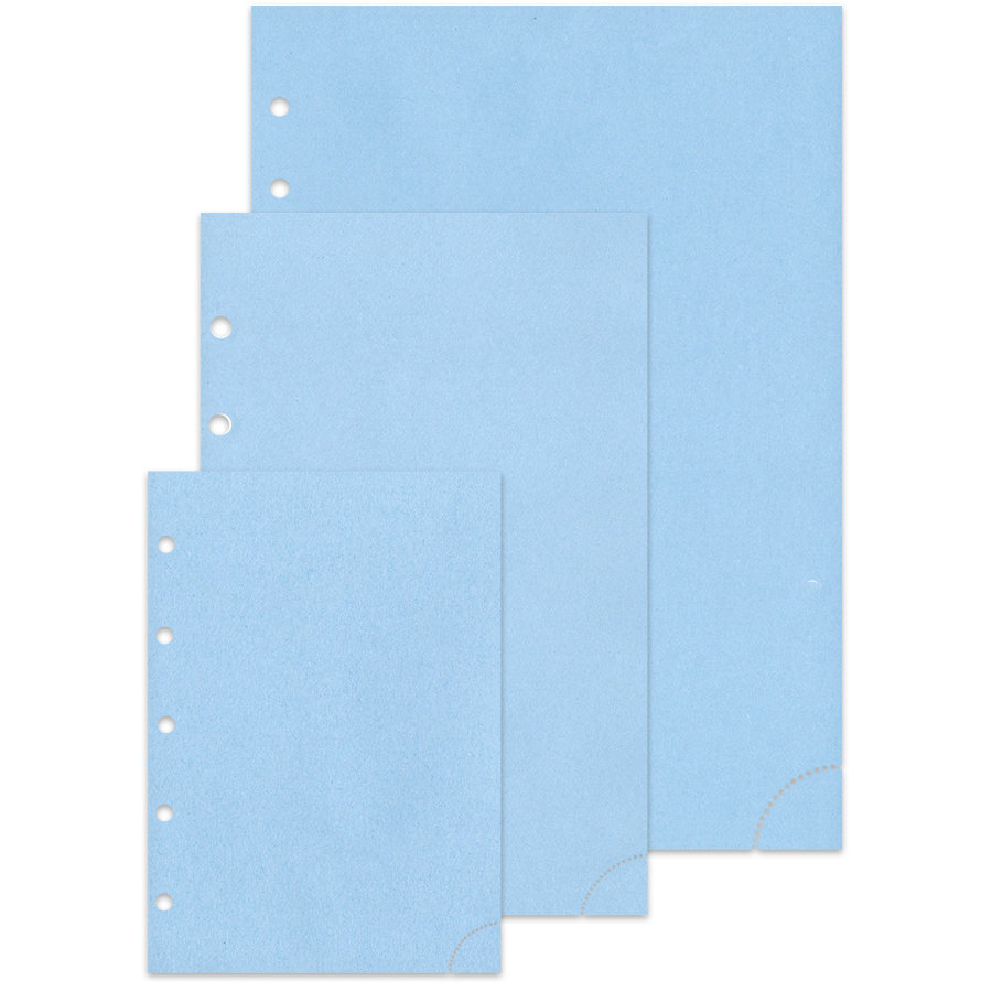 Notizpapier in blau 50 Blatt in verschiedenen Größen mit und ohne Perforation