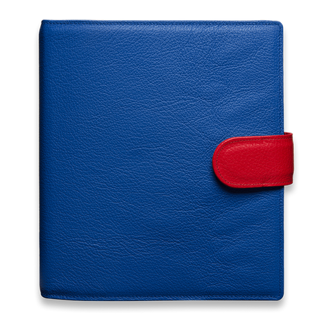 Das Bunte Ringbuch blau mit roter austauschbarer Lasche Das Bunte Ringbuch blau mit roter austauschbarer Lasche
