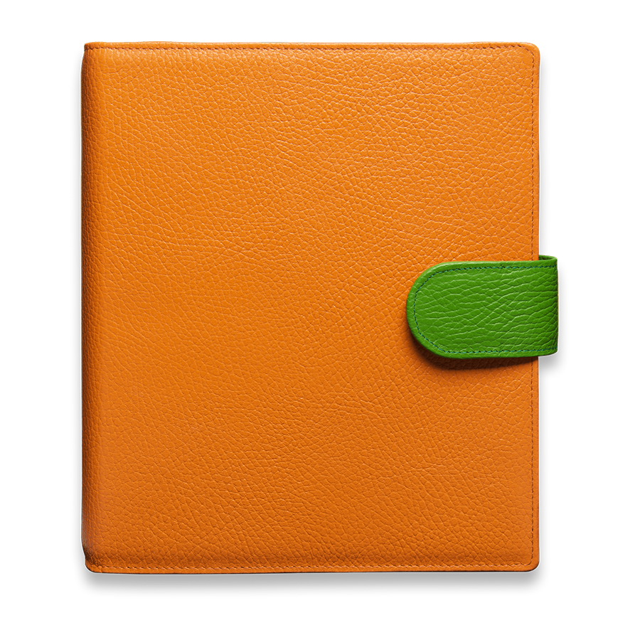 Das Bunte Ringbuch in Orange mit grüner Lasche 1