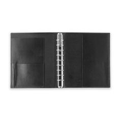 Ringbuch Rindnappa-Leder schwarz Innenansicht Ringbuch Rindnappa-Leder schwarz Innenansicht