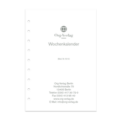 Wochenkalender mit Stundenleiste pro Woche 2 Seiten mit und ohne Perforation Junior DIN A5  Wochenkalender mit Stundenleiste pro Woche 2 Seiten mit und ohne Perforation Junior DIN A5