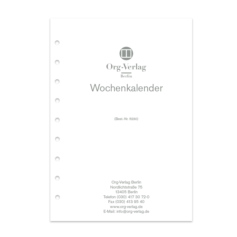 Junior Piccolo Din A5 Wochenkalender 1 Seite pro Woche 27 Blatt  Junior Piccolo Din A5 Wochenkalender 1 Seite pro Woche 27 Blatt
