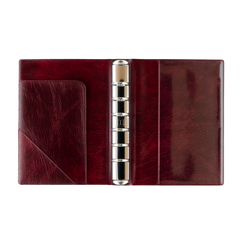 Ringbuch aus Kunststoff bordeaux offen Ringbuch aus Kunststoff bordeaux offen