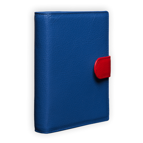 Das Bunte Ringbuch in Blau mit austauschbarer roter Lasche  Das Bunte Ringbuch in Blau mit austauschbarer roter Lasche