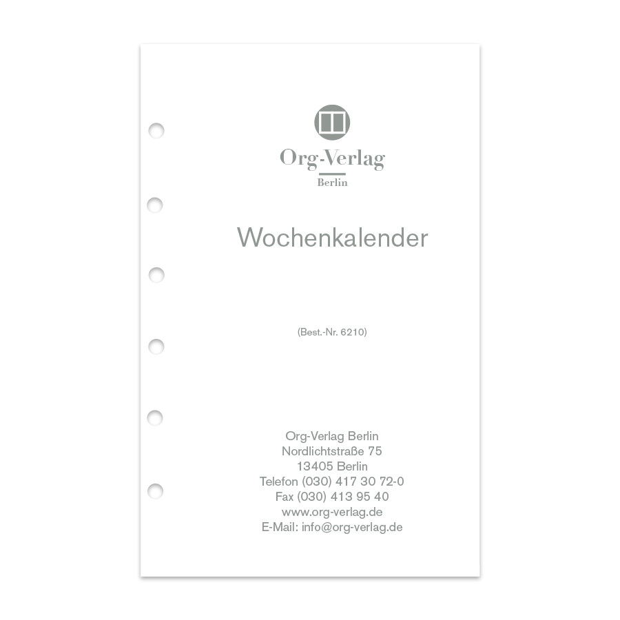 Wochenkalender mit Stundenleiste pro Woche 2 Seiten mit und ohne Perforation Junior DIN A5 Org Verlag Wochenkalender mit Stundenleiste pro Woche 2 Seiten mit und ohne Perforation Junior DIN A5 Org Verlag