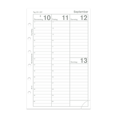 Wochenkalender mit Stundenleiste pro Woche 2 Seiten mit und ohne Perforation Junior oder DIN A5  Wochenkalender mit Stundenleiste pro Woche 2 Seiten mit und ohne Perforation Junior oder DIN A5