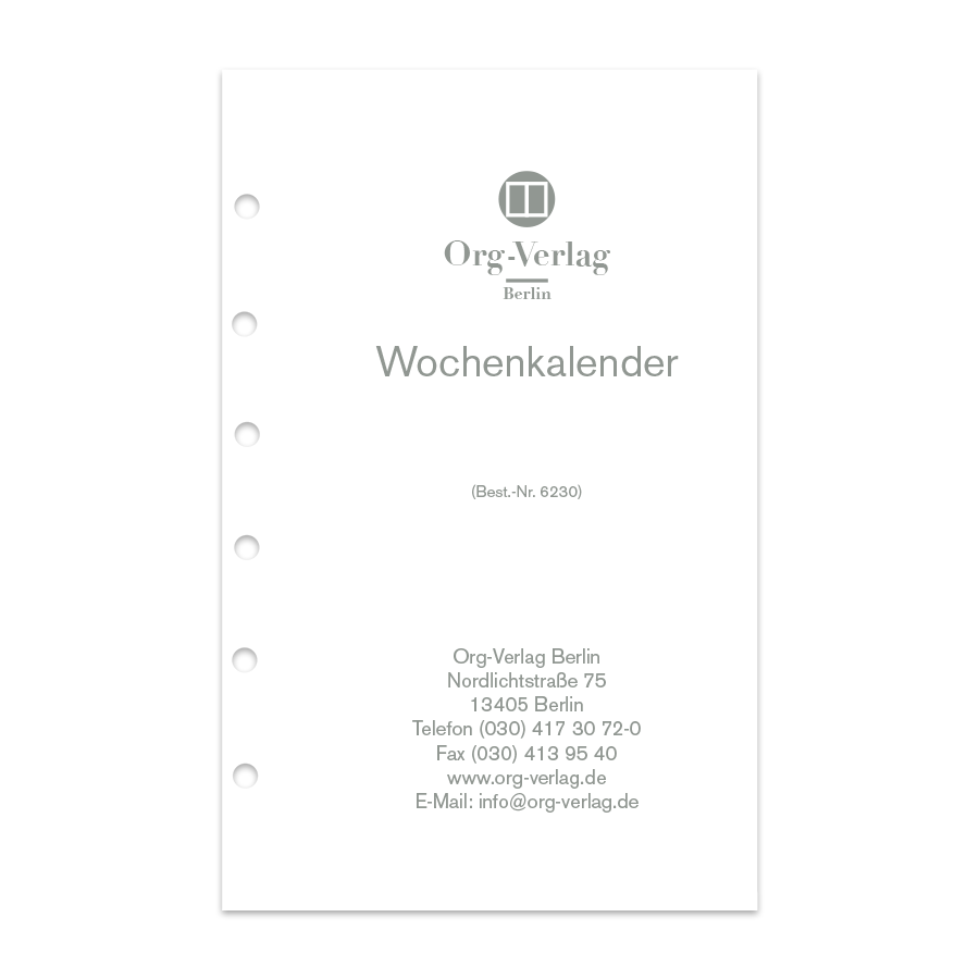 Wochenkalender Junior Piccolo Din A5 1 Woche pro Seite Wochenkalender Junior Piccolo Din A5 1 Woche pro Seite