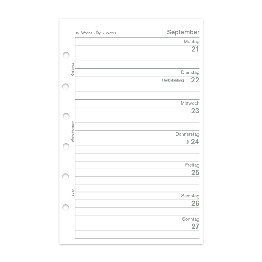Wochenkalender 1 Woche pro Seite Junior Piccolo Din A5 Wochenkalender 1 Woche pro Seite Junior Piccolo Din A5