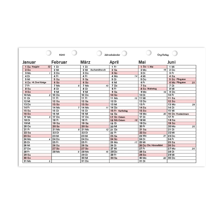 Jahreskalender 2 Seiten pro Jahr aus Karton Piccolo Junior DIN A5 Feiertage Jahreskalender 2 Seiten pro Jahr aus Karton Piccolo Junior DIN A5 Feiertage
