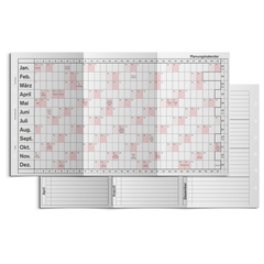 Planungskalender, gefalzt, zweifarbig Planungskalender, gefalzt, zweifarbig