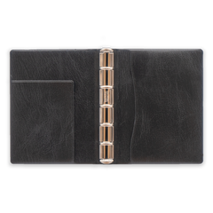 Ringbuch aus Kunststoff offen schwarz  Ringbuch aus Kunststoff offen schwarz