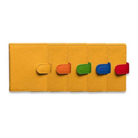 Das Bunte Ringbuch in Gelb mit austauschbaren bunten Laschen Das Bunte Ringbuch in Gelb mit austauschbaren bunten Laschen