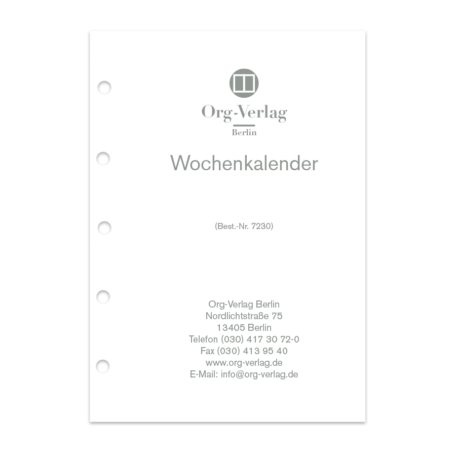 Junior Piccolo Din A5 Wochenkalender 1 Seite pro Woche  Junior Piccolo Din A5 Wochenkalender 1 Seite pro Woche