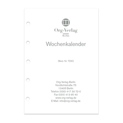 Junior Piccolo Din A5 Wochenkalender 1 Seite pro Woche  Junior Piccolo Din A5 Wochenkalender 1 Seite pro Woche