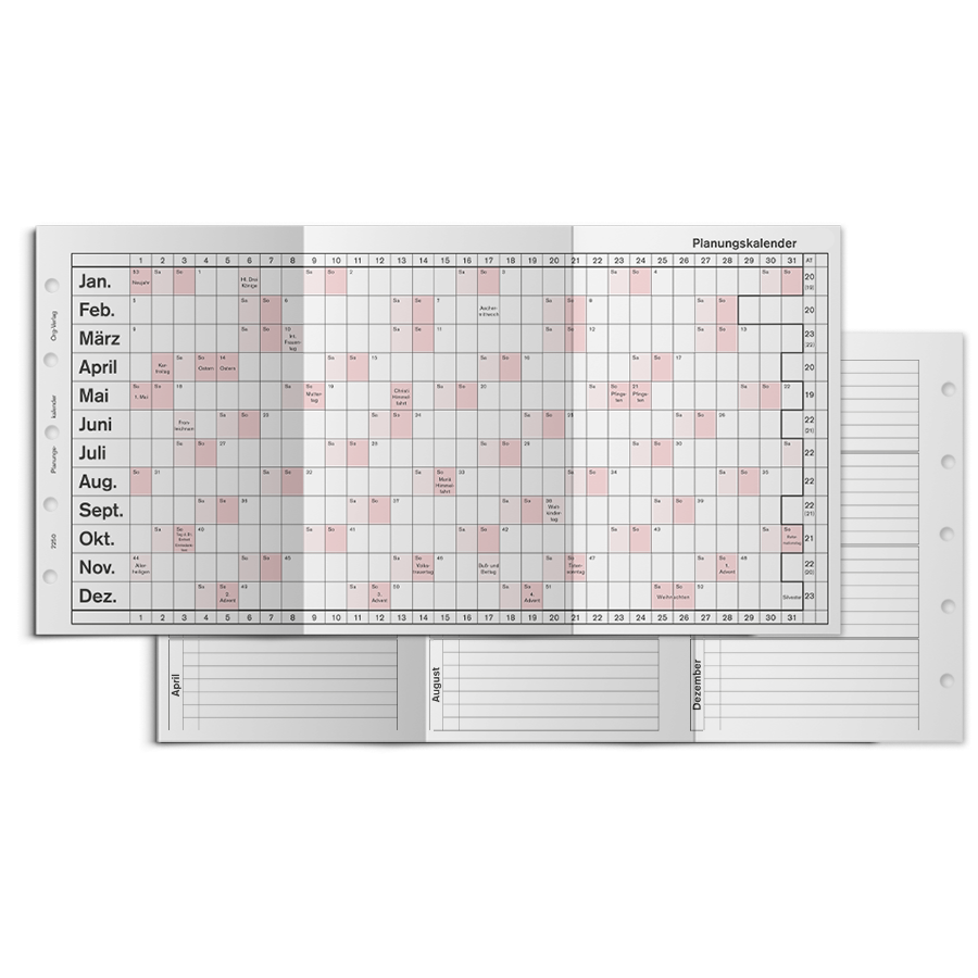 Piccolo Junior DIN A5 Planungskalender, gefalzt, zweifarbig Art.-Nr.250 Piccolo Junior DIN A5 Planungskalender, gefalzt, zweifarbig Art.-Nr.250