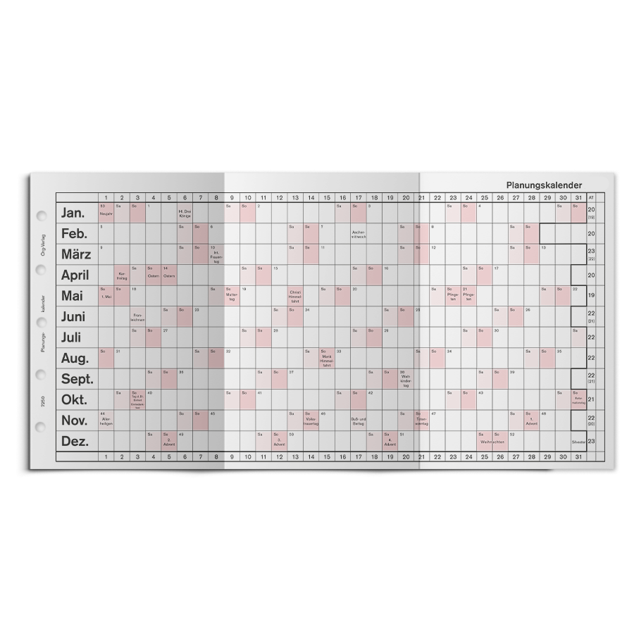 Art.-Nr.250 Planungskalender gefalzt zweifarbig verschiedene Größen Art.-Nr.250 Planungskalender gefalzt zweifarbig verschiedene Größen