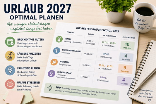 Urlaub 2027 optimal planen: Mit wenigen Urlaubstagen möglichst lange frei haben - ORG-Verlag Berlin