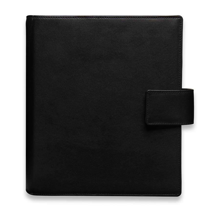 Geschenk-Set Fotoalbum DIN A5 Rindnappa-Leder schwarz