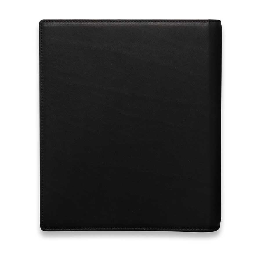 Rindnappa Leder Ringbuch in schwarz