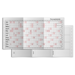 Art.-Nr.250 verschiedene Größen Planungskalender gefalzt zweifarbig 