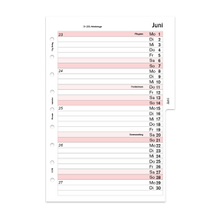 Monatskalender 2 Seiten pro Monat mit Monatsgriffleiste Innensicht