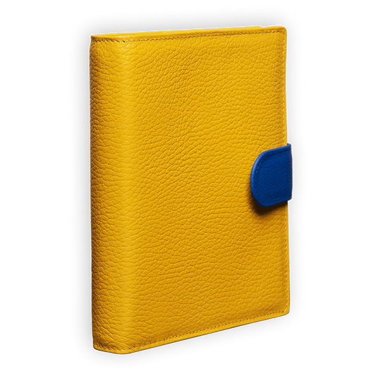 Das Bunte Ringbuch in Gelb mit blauer Lasche