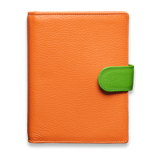 Das Bunte Ringbuch in Orange mit grüner Lasche