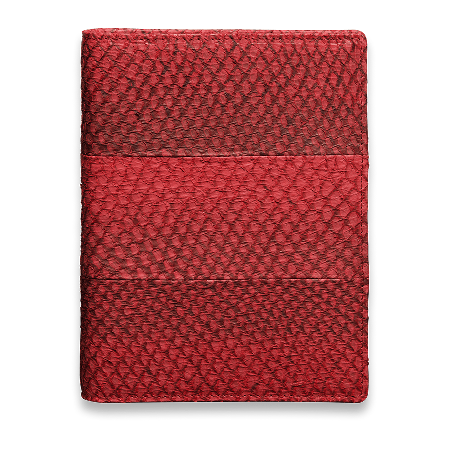 Edles Ringbuch aus Lachsleder rot Junior
