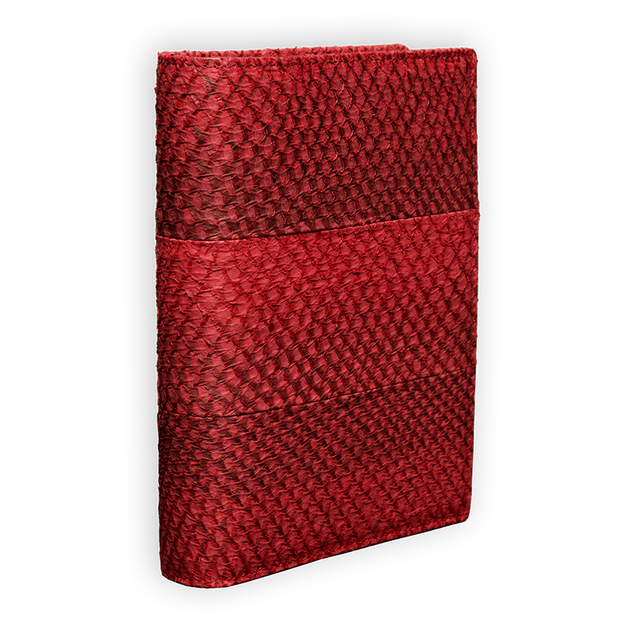 Edles Ringbuch aus Lachsleder Junior rot