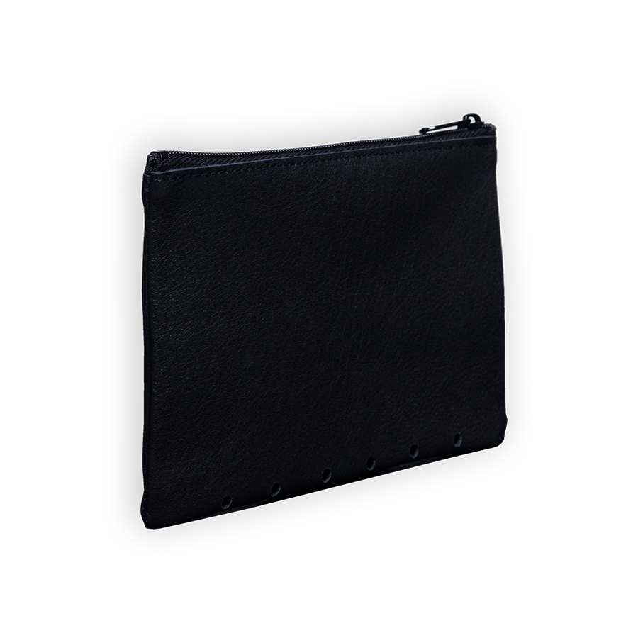 Reißverschlusstasche Rindnappa-Leder schwarz