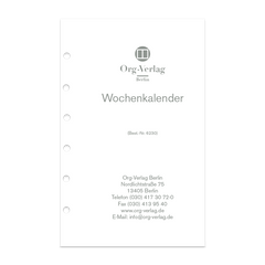 Wochenkalender Junior Piccolo Din A5 1 Woche pro Seite