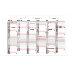 Piccolo Junior DIN A5 Jahreskalender 2 Seiten pro Jahr aus Karton 