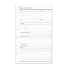 Personen-Memo Checkliste Junior DIN A5 20 Blatt