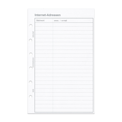 Internetadressen Merkblatt 10 Blatt Piccolo Junior DIN A5