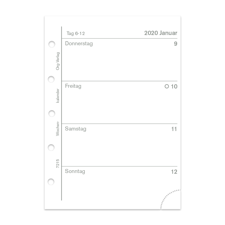 Wochenkalender, pro Woche 2 Seiten - ORG - Verlag Berlin