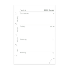 Wochenkalender pro Woche 2 Seiten Piccolo Einteilung