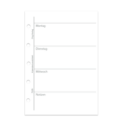 Wochenkalender Erweiterung pro Woche 2 Seiten mit und ohne Perforation Junior Piccolo 