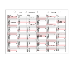 Art.-Nr.240 Piccolo (5 Ringe) Junior (6 Ringe) DIN A5 (9 Ringe) Jahreskalender aus Karton 2 Seiten pro Jahr 