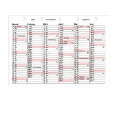 Piccolo (5 Ringe) Junior (6 Ringe) DIN A5 (9 Ringe) Jahreskalender aus Karton 2 Seiten pro Jahr Art.-Nr.240