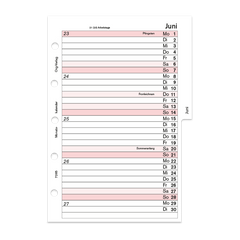 Monatskalender 2 Seiten pro Monat mit Monatsgriffleiste Piccolo Junior A5 Innensicht