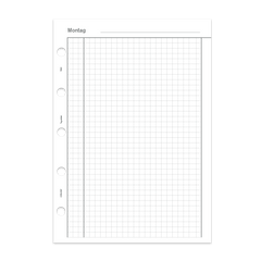 Tagesblatt kariert undatiert Piccolo Junior DIN A5 1 Tag 2 Seiten 4 Wochen 32 Blatt