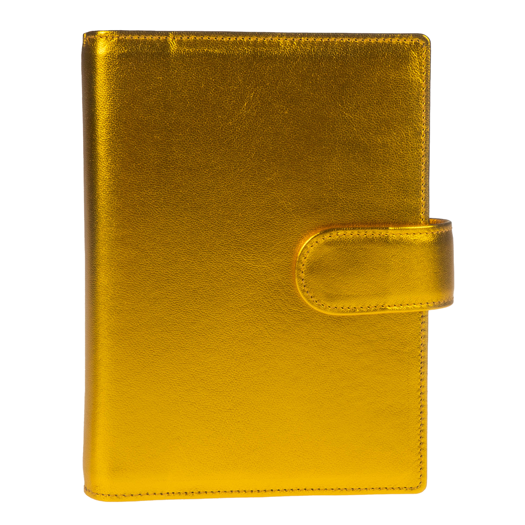 Ringbuch "Fashion" - Ringbuch aus Ziegenleder mit Metallic-Oberfläche, gelbgold