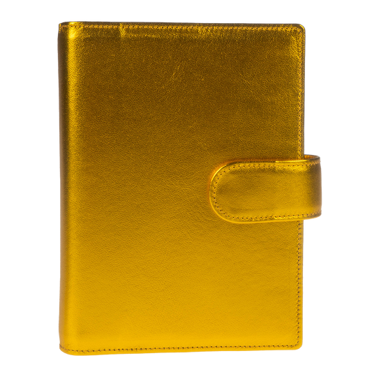 Ringbuch "Fashion" - Ringbuch aus Ziegenleder mit Metallic-Oberfläche, gelbgold