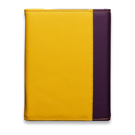 Stilvolles Ringbuch in verschiedenen Farbkombinationen Diplomat Kugelschreiber lila gelb